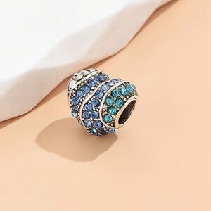 Elegant Blue and Silver Beaded Charm